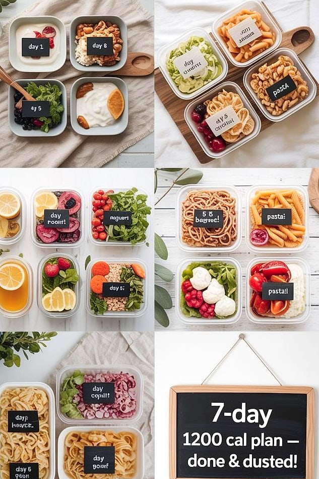 7-Day 1200 Calorie Meal Plan (Printable PDF)